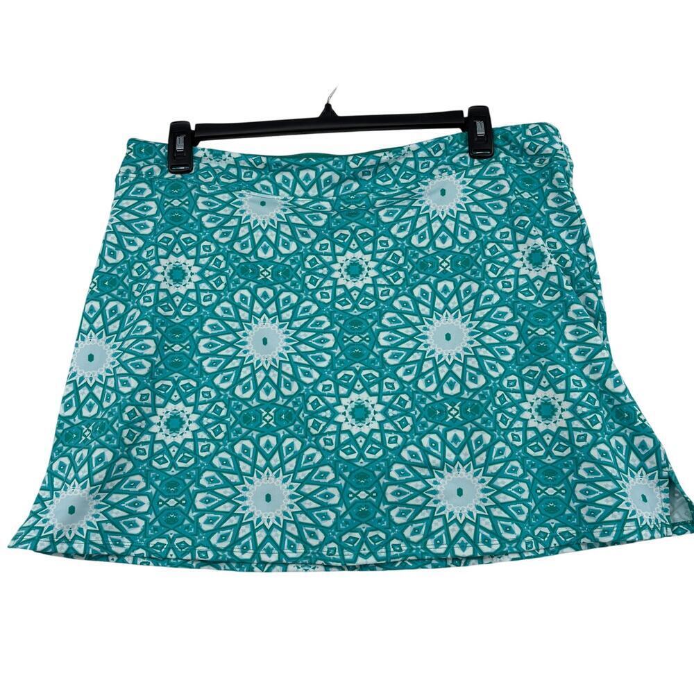 Tranquility Skort Size‎ XXL Green Teal Print Pull On Stretch Colorado Clothing